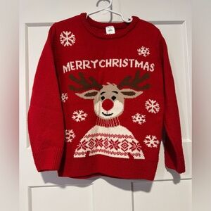 Kids Red Christmas Reindeer Sweater